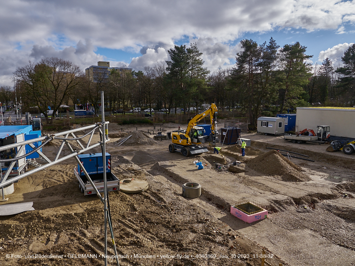 10.01.2023 - Baustelle an der Quiddestraße Haus für Kinder in Neuperlach